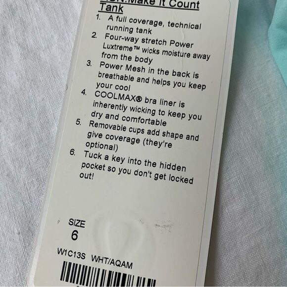 NWT Lululemon Run: Make It Count Mint and White Halter Top - Picture 5 of 5